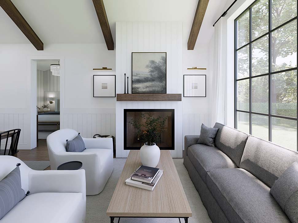 Country, Farmhouse, Ranch Plan with 1077 Sq. Ft., 2 Bedrooms, 2 Bathrooms, 2 Car Garage Picture 9