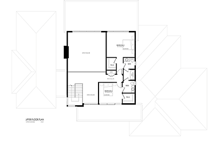 Contemporary, Modern, Prairie House Plan 100180 with 5 Beds, 5 Baths, 3 Car Garage Second Level Plan