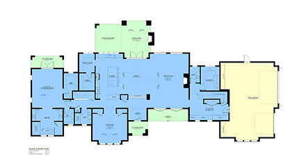 Country, Craftsman, Farmhouse House Plan 100182 with 5 Beds, 5 Baths, 3 Car Garage First Level Plan