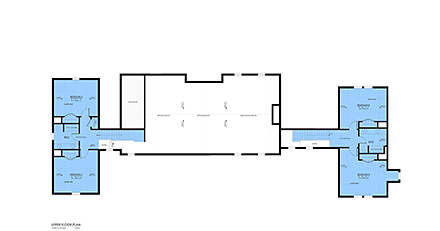 Country, Craftsman, Farmhouse House Plan 100182 with 5 Beds, 5 Baths, 3 Car Garage Second Level Plan