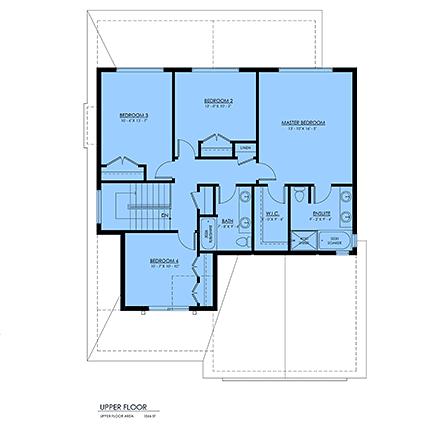 Country, Craftsman, Farmhouse House Plan 100183 with 4 Beds, 3 Baths, 2 Car Garage Second Level Plan