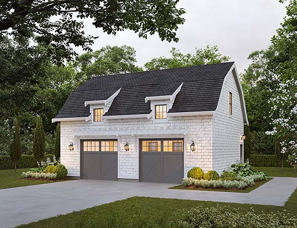 Cape Cod, Country, Farmhouse 2 Car Garage Plan 100184 Elevation