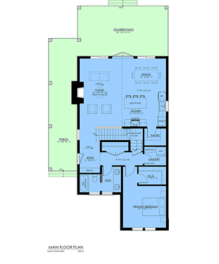Cottage, Country, Farmhouse House Plan 100191 with 2 Beds, 2 Baths First Level Plan