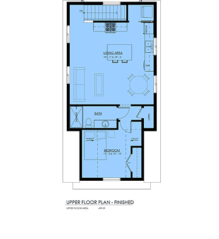 Country, Farmhouse Garage-Living Plan 100193 with 1 Beds, 1 Baths, 2 Car Garage Second Level Plan