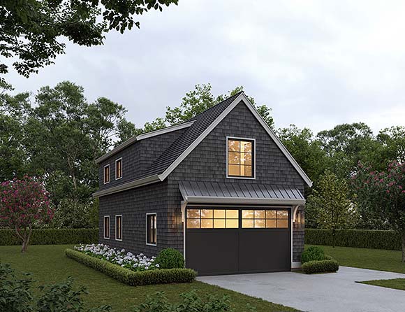 Country, Farmhouse Garage-Living Plan 100193 with 1 Beds, 1 Baths, 2 Car Garage Elevation