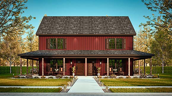 Country, Traditional Multi-Family Plan 100212 with 6 Beds, 6 Baths Elevation