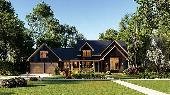 Farmhouse, Traditional House Plan 100220 with 5 Beds, 3 Baths, 2 Car Garage Elevation