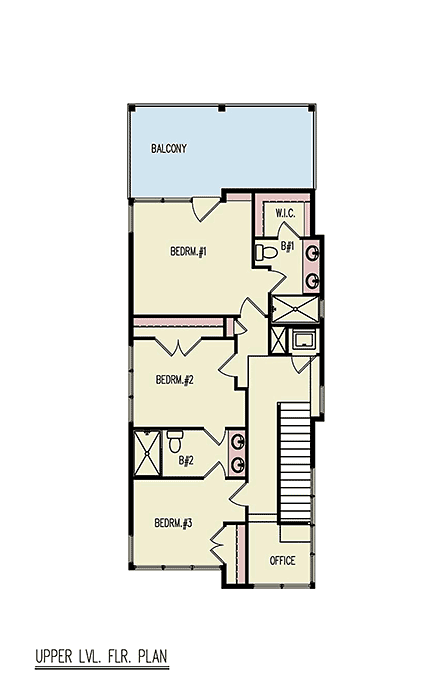 Contemporary, Modern House Plan 100223 with 3 Beds, 3 Baths Second Level Plan