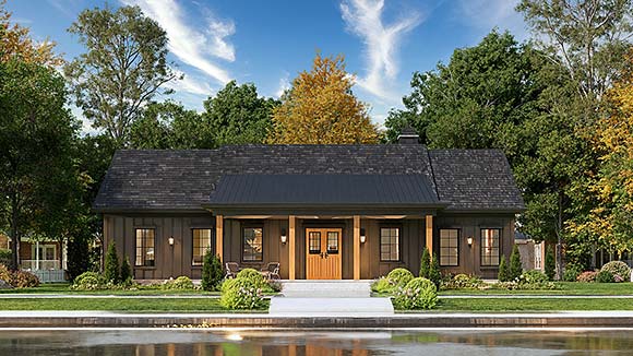 Cottage, Country, Ranch, Traditional House Plan 100225 with 3 Beds, 2 Baths Elevation