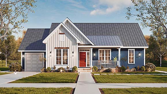 Cottage, Country, Ranch House Plan 100226 with 3 Beds, 2 Baths, 1 Car Garage Elevation