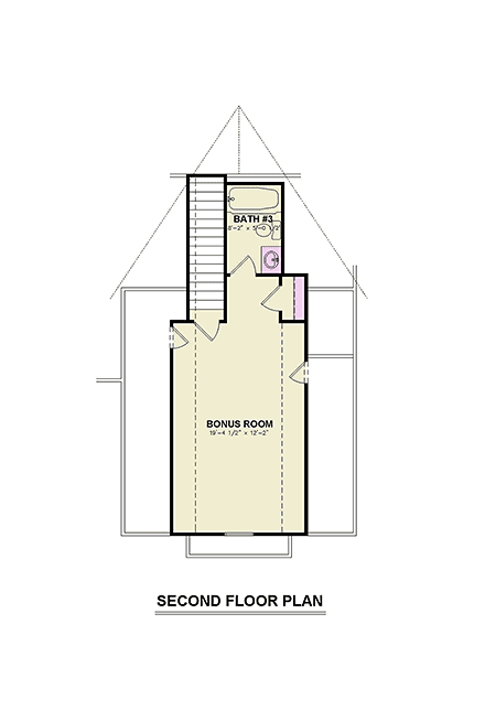 Contemporary, Country, Craftsman, Farmhouse House Plan 100230 with 3 Beds, 3 Baths, 2 Car Garage Second Level Plan