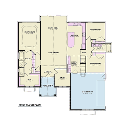Contemporary, Craftsman, European House Plan 100231 with 3 Beds, 3 Baths, 2 Car Garage First Level Plan