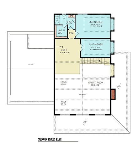 Barndominium, Contemporary, Country, Craftsman, Farmhouse House Plan 100237 with 3 Beds, 3 Baths, 2 Car Garage Second Level Plan