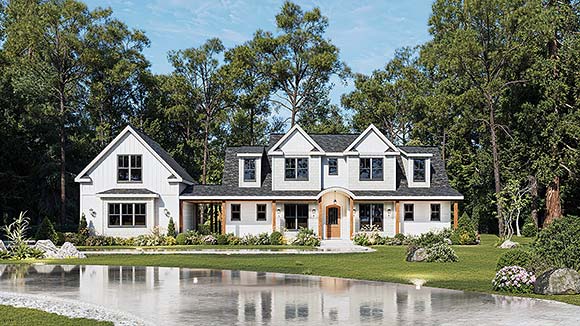 Contemporary, Farmhouse, New American House Plan 100253 with 3 Beds, 4 Baths, 2 Car Garage Elevation