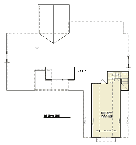Contemporary, Cottage, Craftsman, Farmhouse House Plan 100254 with 3 Beds, 3 Baths, 2 Car Garage Second Level Plan