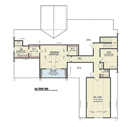 Contemporary, Cottage House Plan 100255 with 4 Beds, 5 Baths, 2 Car Garage Second Level Plan