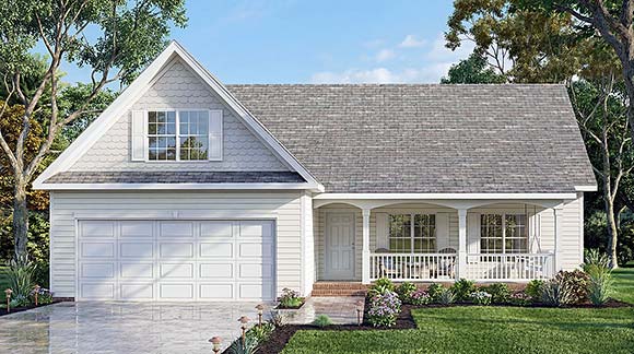 Bungalow, Traditional House Plan 100258 with 3 Beds, 2 Baths, 1 Car Garage Elevation
