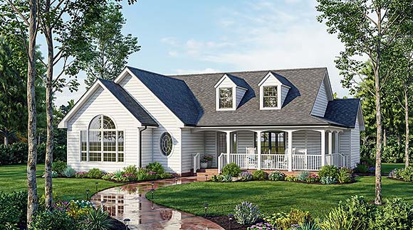 Contemporary, Farmhouse, Traditional House Plan 100260 with 3 Beds, 2 Baths Elevation