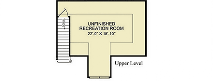 Ranch, Traditional House Plan 100261 with 3 Beds, 2 Baths, 1 Car Garage Second Level Plan