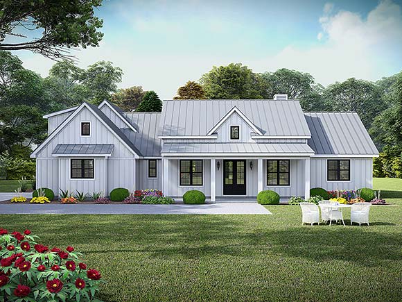 Country, Farmhouse, Ranch House Plan 100300 with 3 Beds, 3 Baths, 2 Car Garage Elevation