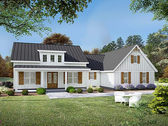 Cottage, Country, Farmhouse, New American, Traditional House Plan 100305 with 3 Beds, 3 Baths, 2 Car Garage Elevation
