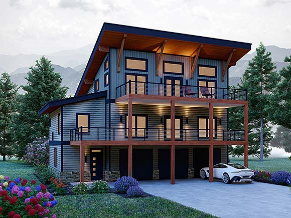 Contemporary, Country House Plan 100333 with 3 Beds, 5 Baths, 3 Car Garage Elevation