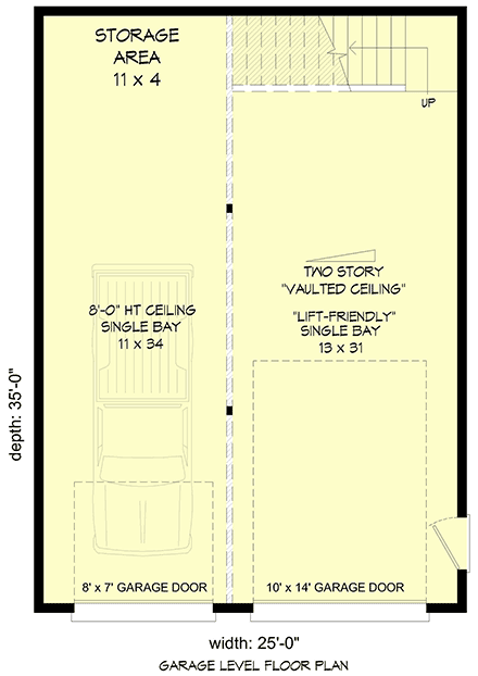 Contemporary, Modern 2 Car Garage Plan 100334 First Level Plan