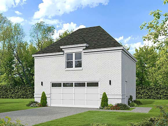 Traditional Garage-Living Plan 100341 with 1 Beds, 1 Baths, 2 Car Garage Elevation