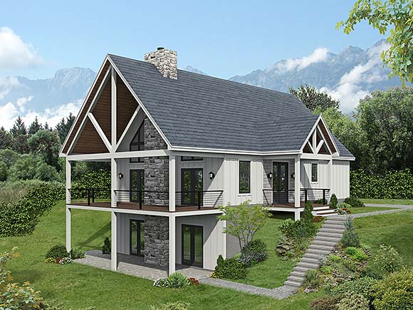 Coastal, Cottage, Craftsman House Plan 100347 with 2 Beds, 3 Baths Elevation