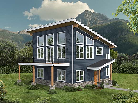 Coastal, Contemporary, Modern House Plan 100353 with 3 Beds, 3 Baths Elevation