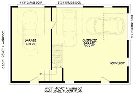 Country, Farmhouse, Ranch, Traditional 3 Car Garage Plan 100372 First Level Plan