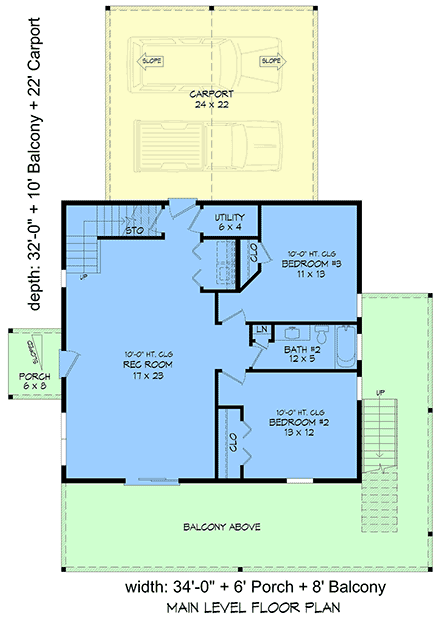 Contemporary, Modern House Plan 100390 with 3 Beds, 3 Baths, 2 Car Garage First Level Plan