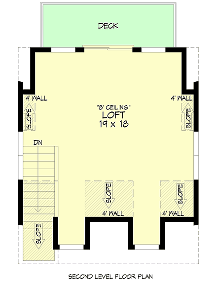 Country, Traditional 1 Car Garage Plan 100391 Second Level Plan