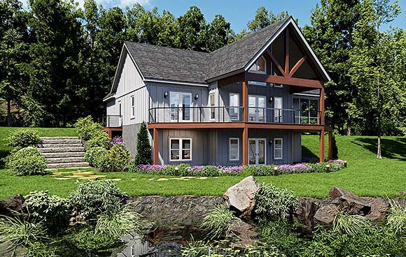 Craftsman, New American House Plan 100397 with 3 Beds, 2 Baths Elevation