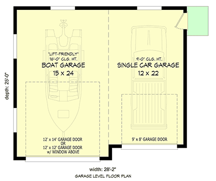 Contemporary 2 Car Garage Plan 100398 First Level Plan