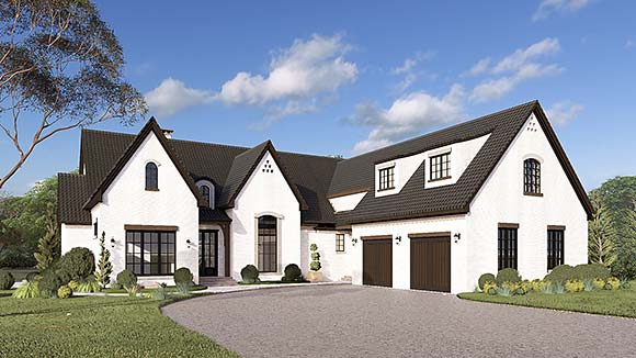 Craftsman, European, French Country House Plan 100405 with 4 Beds, 5 Baths, 2 Car Garage Elevation