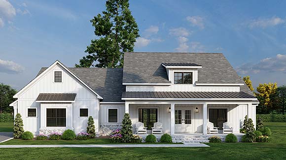 Country, Craftsman, Farmhouse House Plan 100410 with 3 Beds, 3 Baths, 2 Car Garage Elevation