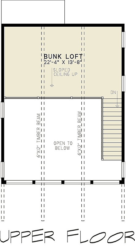 Contemporary, Modern House Plan 100412 with 1 Beds, 1 Baths Second Level Plan