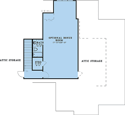 European, Traditional House Plan 100427 with 3 Beds, 5 Baths, 4 Car Garage Second Level Plan