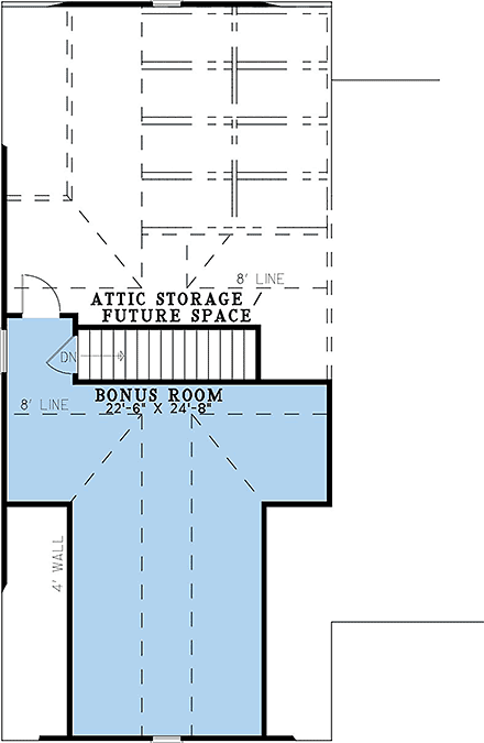Country, Craftsman, Farmhouse House Plan 100432 with 3 Beds, 4 Baths, 2 Car Garage Second Level Plan