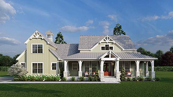 Country, Craftsman, Farmhouse House Plan 100437 with 3 Beds, 4 Baths, 2 Car Garage Elevation