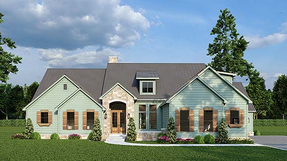 Contemporary, Country, Craftsman, Farmhouse, New American House Plan 100441 with 5 Beds, 4 Baths, 3 Car Garage Elevation