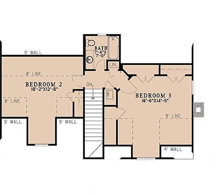 Country, Farmhouse House Plan 100444 with 3 Beds, 4 Baths, 2 Car Garage Second Level Plan
