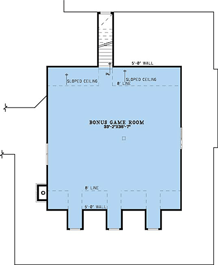 Contemporary, Country, Farmhouse House Plan 100454 with 3 Beds, 2 Baths, 2 Car Garage Second Level Plan