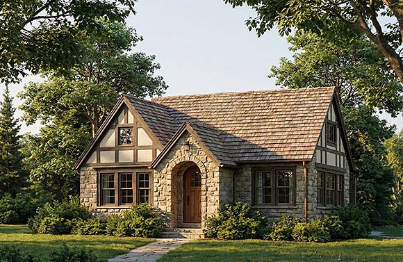 Cottage, Tudor House Plan 100462 with 2 Beds, 3 Baths Elevation