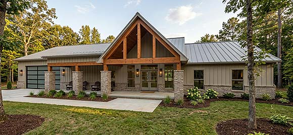 Barndominium, Contemporary, Craftsman, Farmhouse House Plan 100465 with 5 Beds, 3 Baths, 2 Car Garage Elevation
