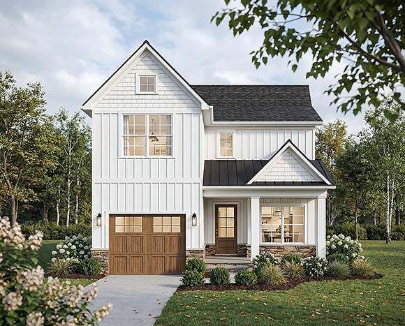 Contemporary, Country, Farmhouse House Plan 100466 with 3 Beds, 3 Baths, 1 Car Garage Elevation
