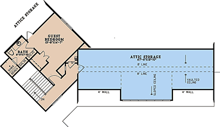 Craftsman, New American House Plan 100471 with 4 Beds, 7 Baths, 6 Car Garage Second Level Plan