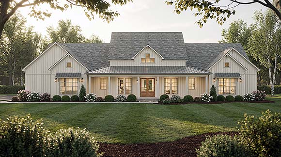 Contemporary, Country, Farmhouse, Southern House Plan 100472 with 4 Beds, 5 Baths, 4 Car Garage Elevation