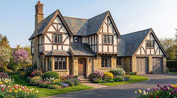 Bungalow, Cottage, European, Tudor House Plan 100473 with 3 Beds, 4 Baths Elevation